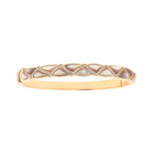 14 KT rose gold Bracelet with inlay  and diamonds