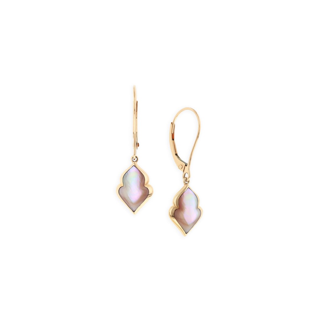 14 KT rose gold Earring with inlay 1
