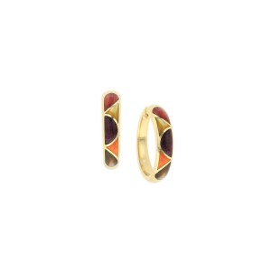 14 KT yellow gold Earring with inlay
