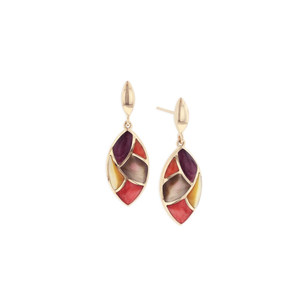 14 KT yellow gold Earring with inlay 1