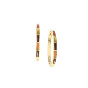 14 KT yellow gold Earring with inlay