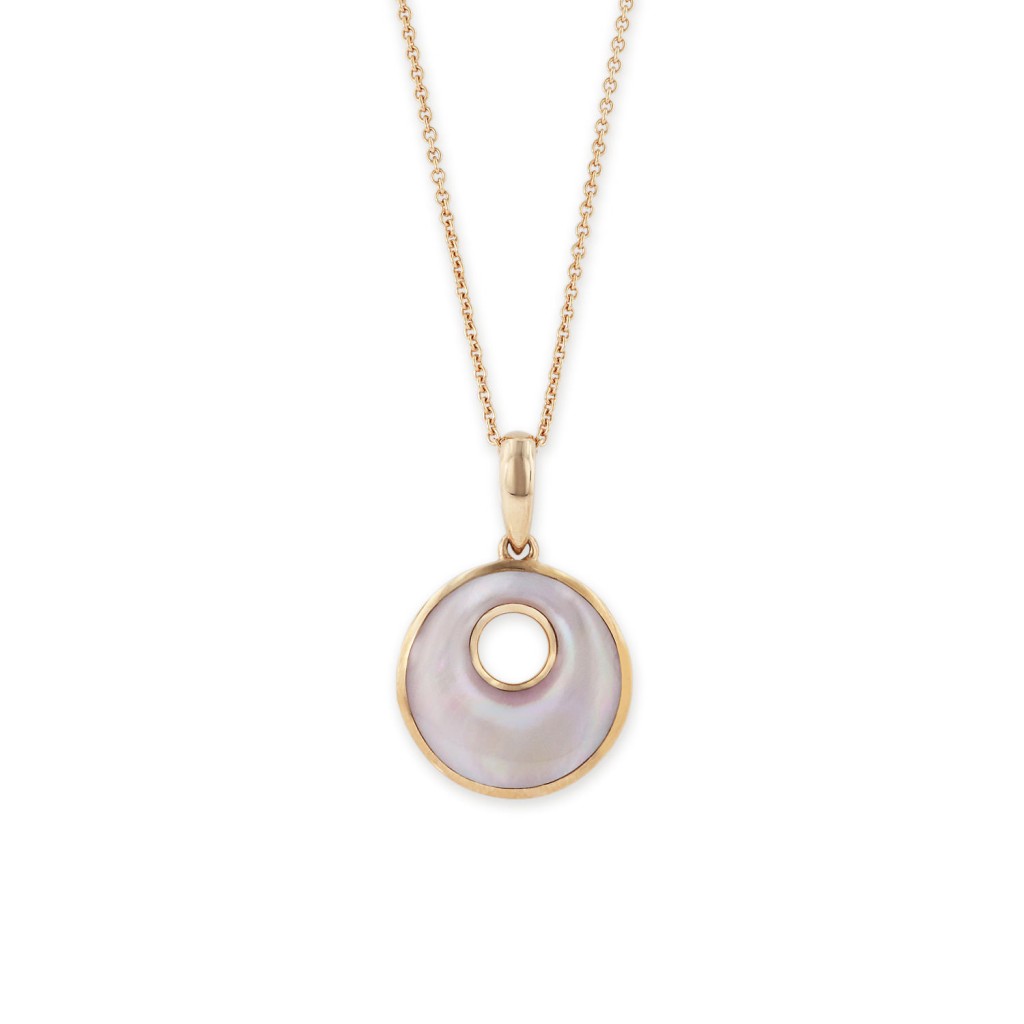 14 KT rose gold Pendant with inlay 1