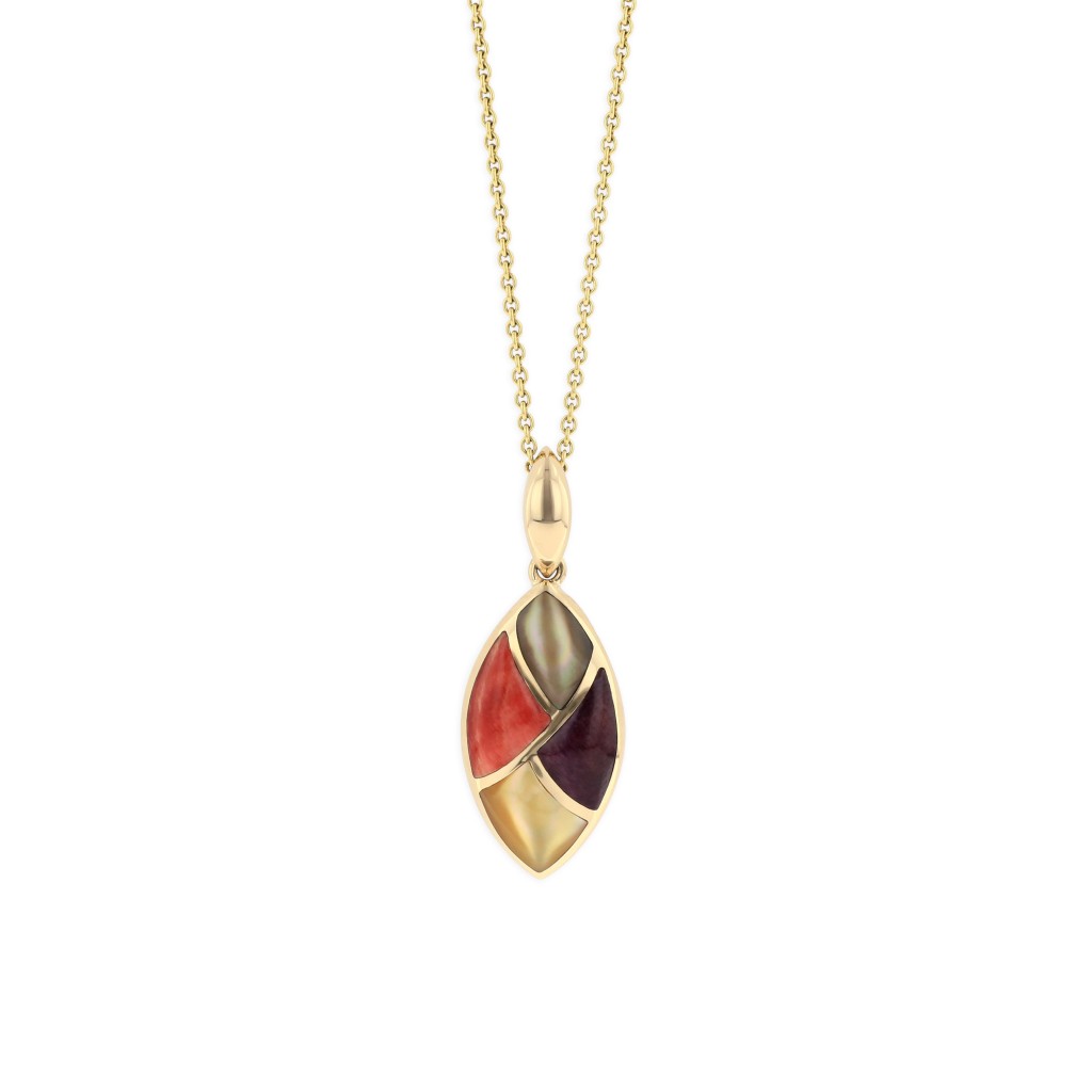 14 KT yellow gold Pendant with inlay 1