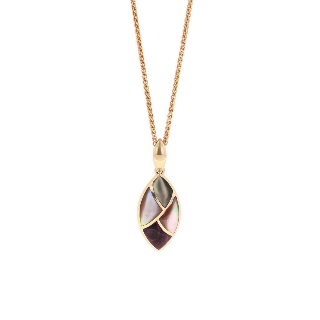 14 KT rose gold Pendant with inlay 1