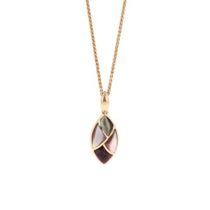 14 KT rose gold Pendant with inlay
