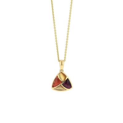 14 KT yellow gold Pendant with inlay