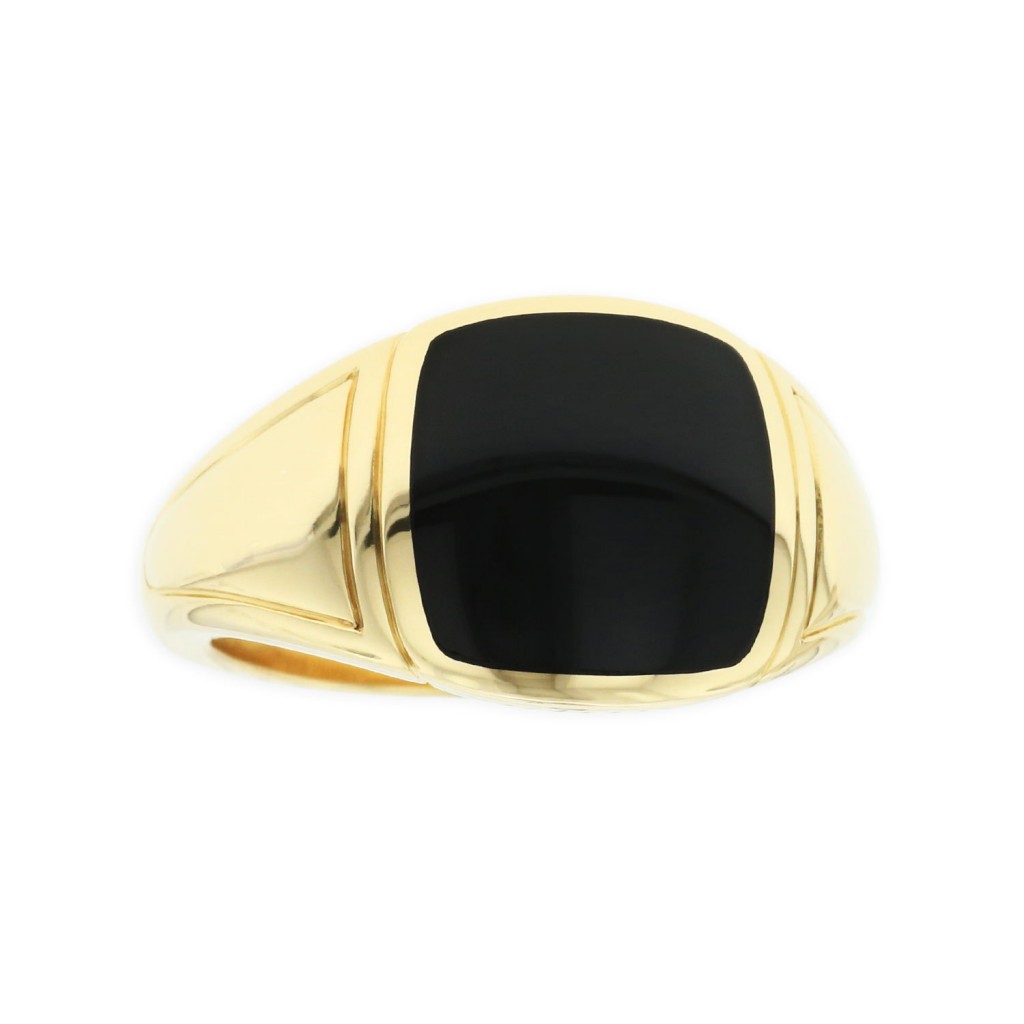 14 KT yellow gold Ring with inlay 1