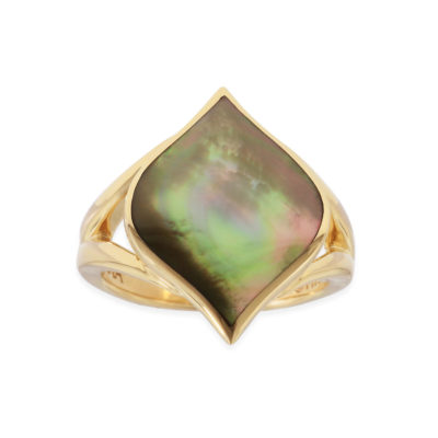 14 KT yellow gold Ring with inlay