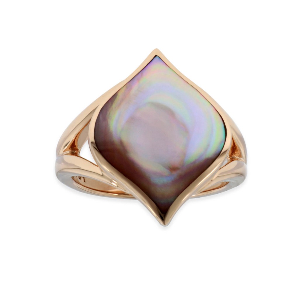 14 KT rose gold Ring with inlay 1