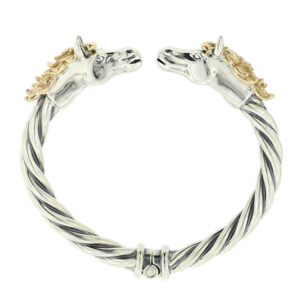 14 KT yellow gold and sterling silver bracelet 1