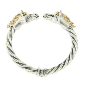 14 KT yellow gold and sterling silver bracelet