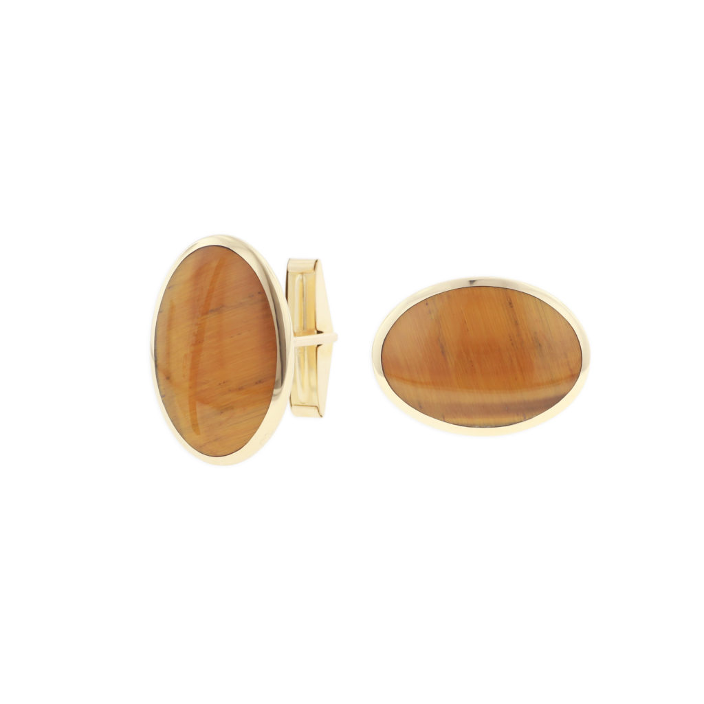 14 KT yellow gold Cufflinks with inlay 1