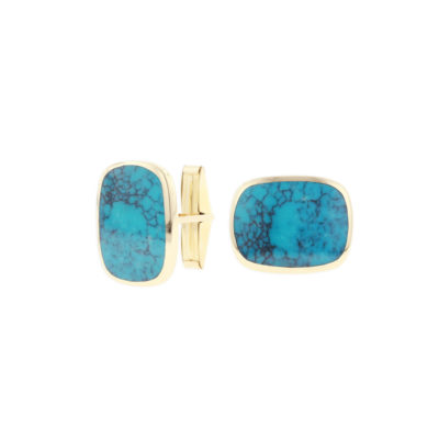 14 KT yellow gold Cufflinks with inlay